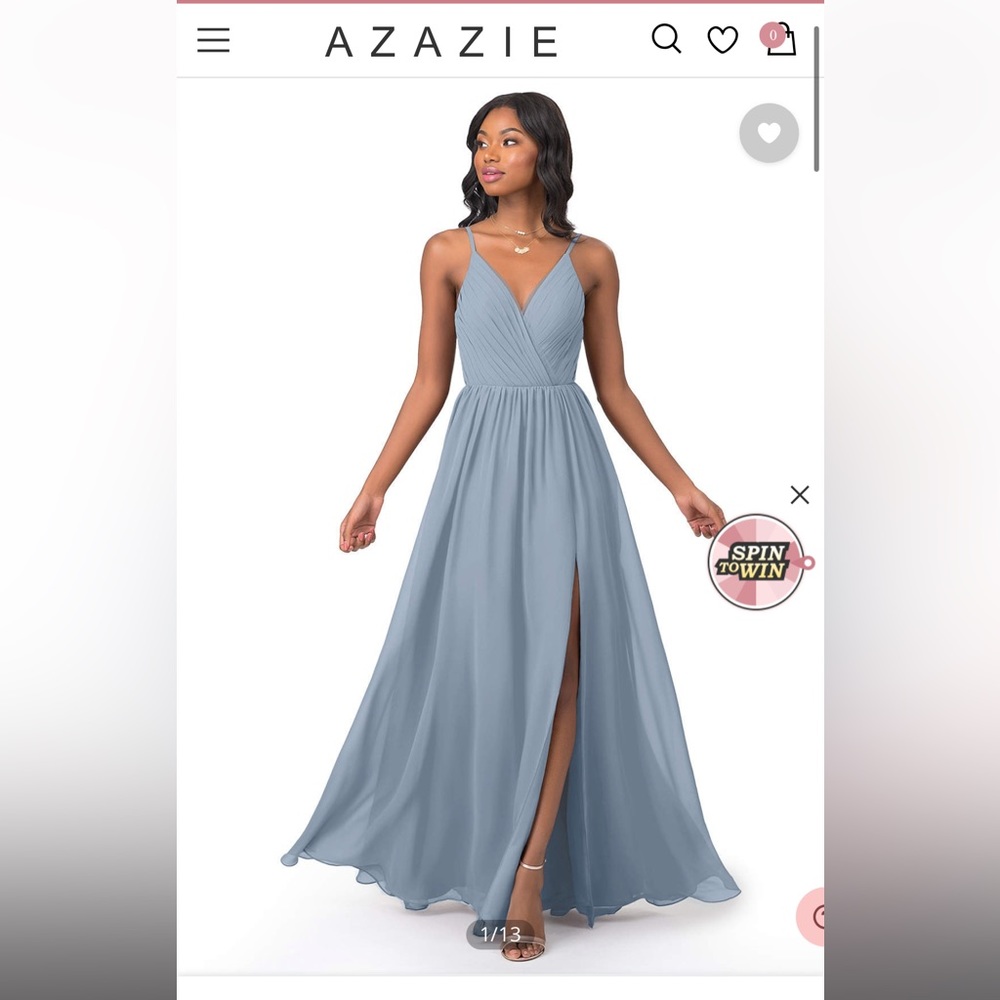 Azazie Dusty Blue Bridesmaid Gracie Dress